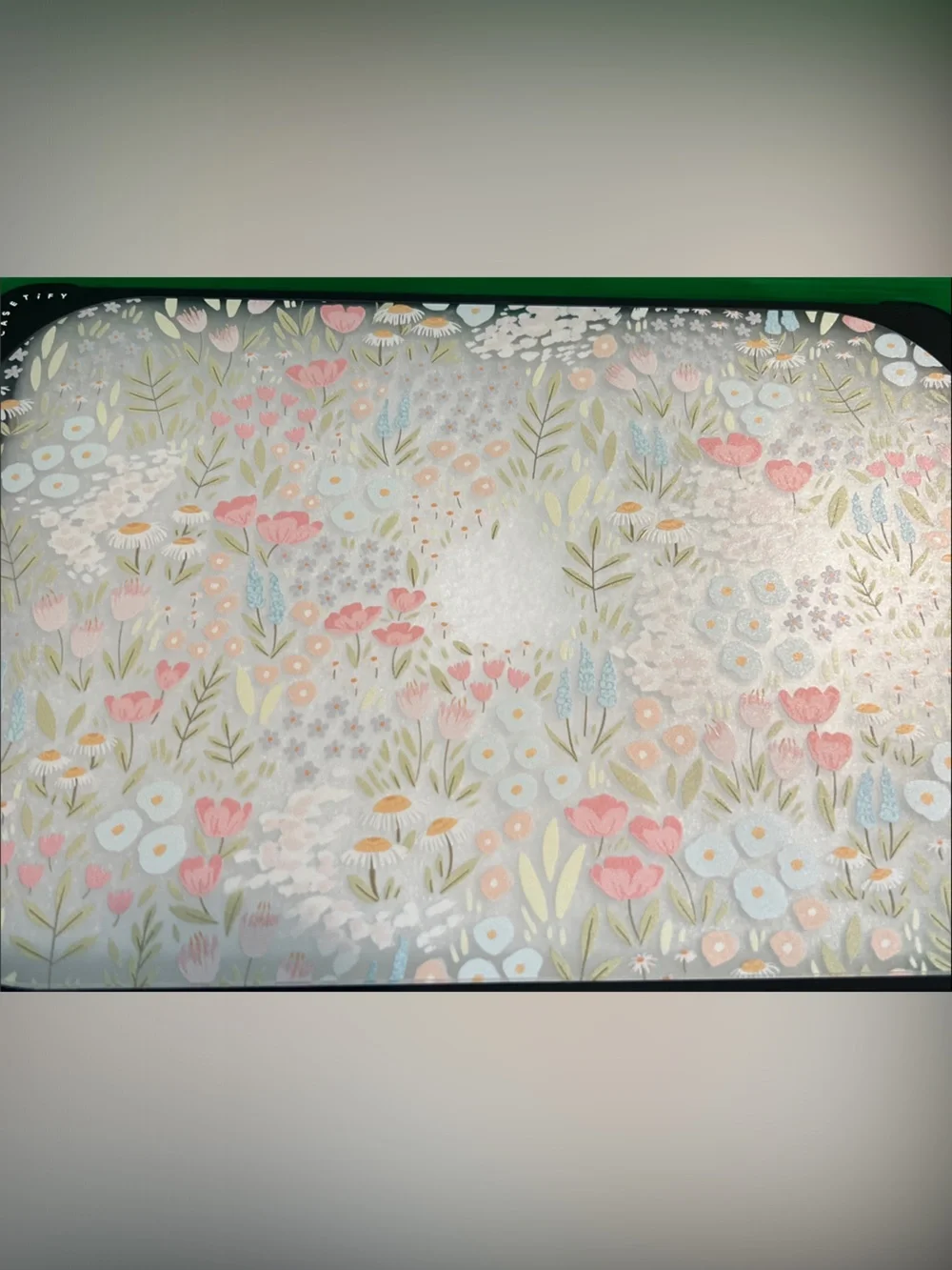 Casetify Floral Slim Case — Pastel Pink, White & Black Trim